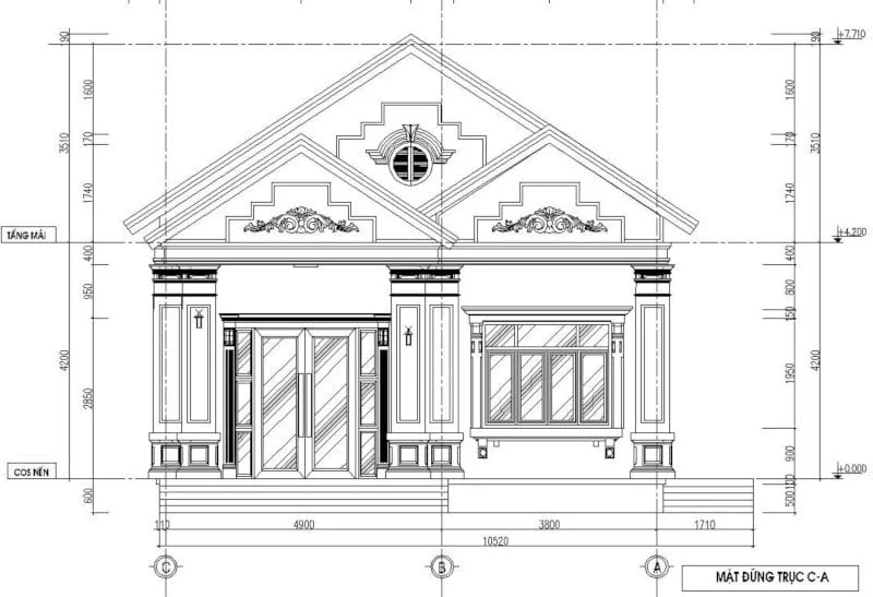 chieu cao tran thach cao trong nha o khac biet giua nha cap 4 va biet thu