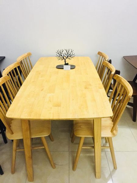 bộ bàn ăn 6 ghế gỗ tự nhiên