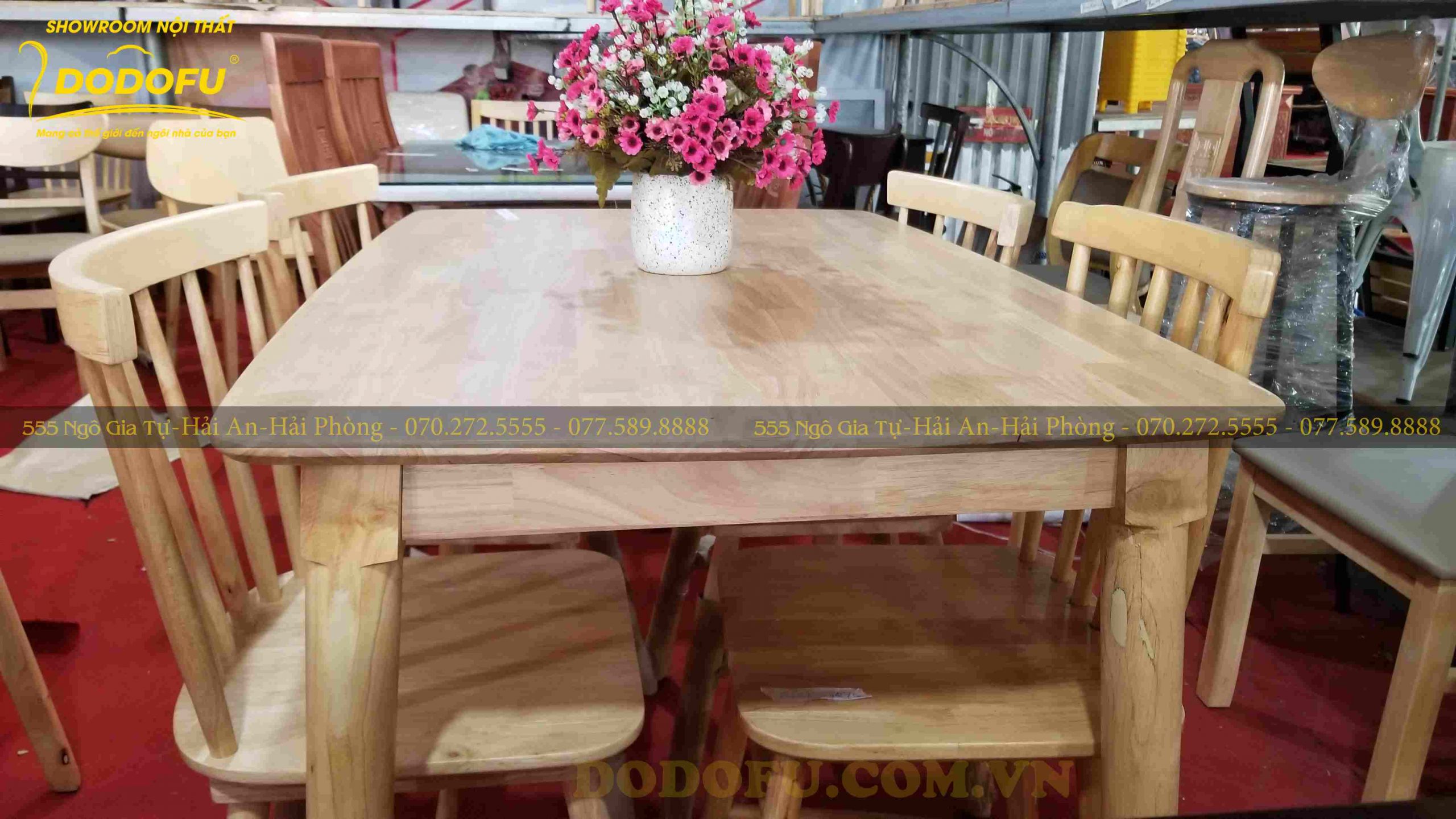 Bộ bàn ăn gỗ cao su 4 ghế - BACS02
