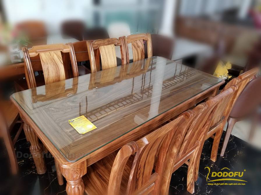 Bộ bàn ăn giả nguyên khối gỗ hương đá nam phi (10 ghế ăn) - Sập Chiếu Ngựa