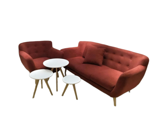 Bộ sofa nỉ nhung 2 ghế hiện đại GS80