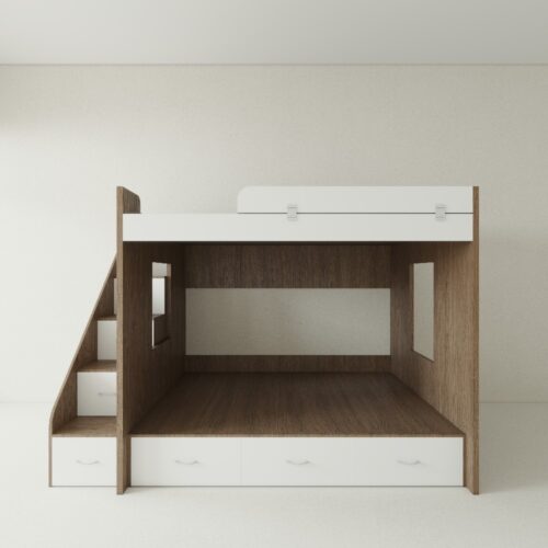Giường tầng gỗ MDF kèm tủ quần áo GTTD02